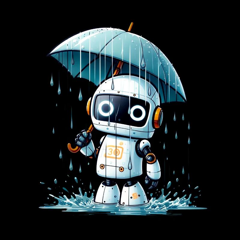 Bot Under the Puie with Umbrella