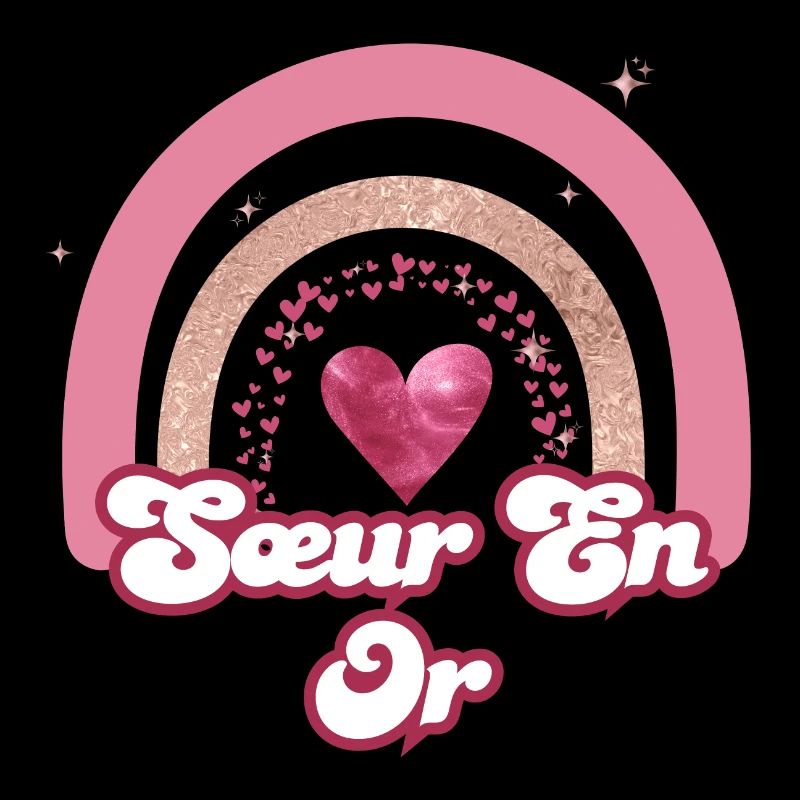 Schwester in Rose Regenbogen Gold - Schwester Geschenk
