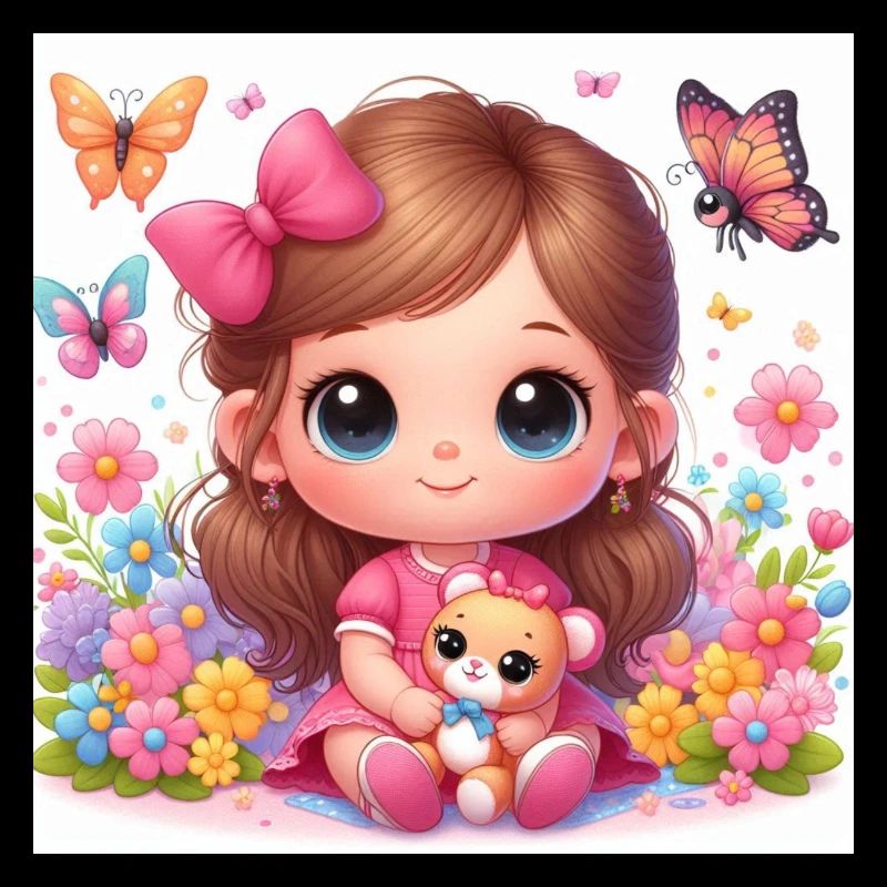 Kleines Mädchen mit ihrer Tigger-Puppe