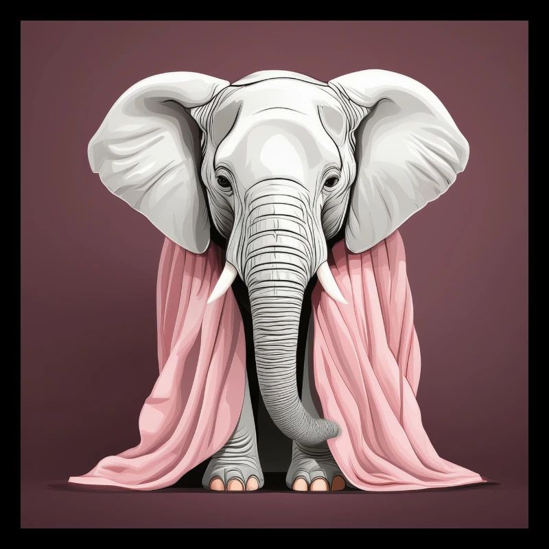 Elefant mit rosa Decke