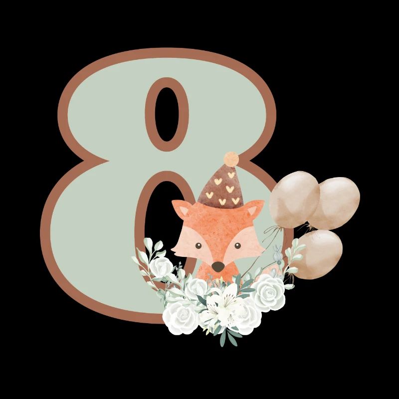8e anniversaire renard fleurs
