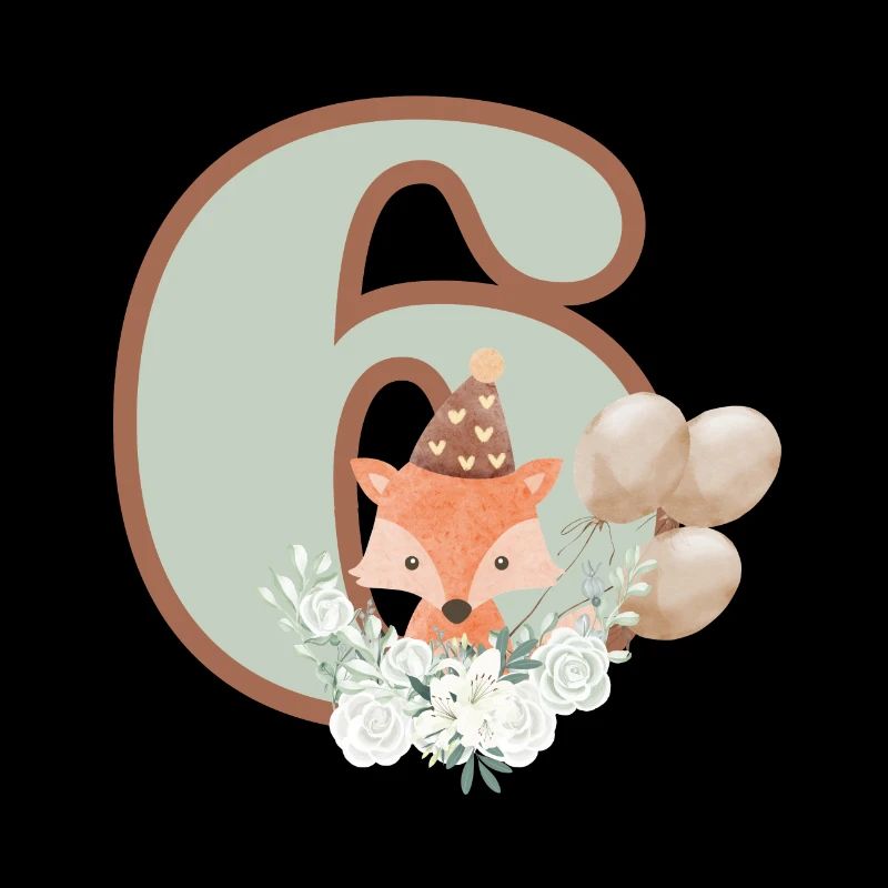 6th Birthday Fox Flowers