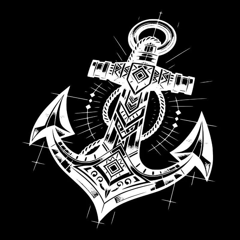 Ancre de style de tatouage élégant