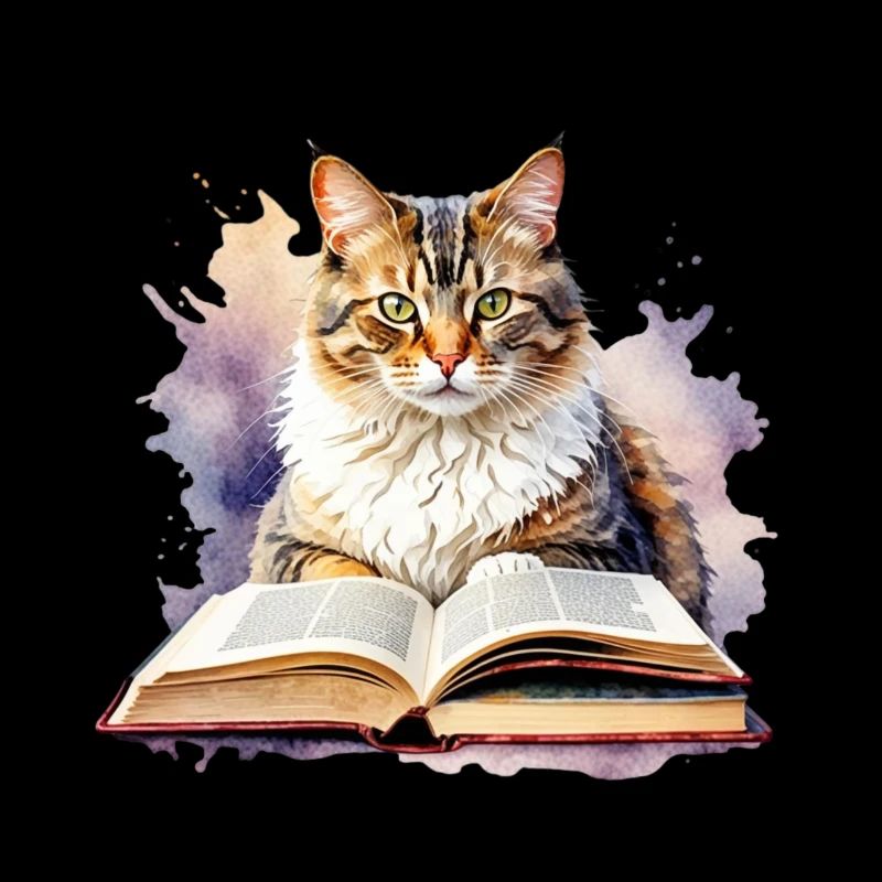 Chat avec livre