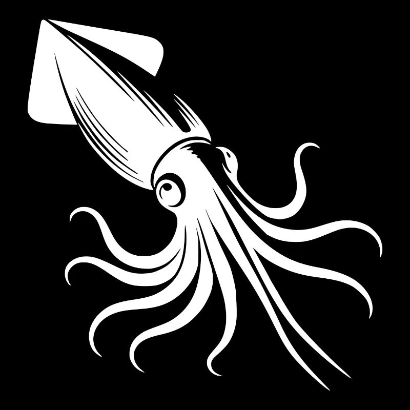 Câlin géant flèche calmar tatouage style plongeur