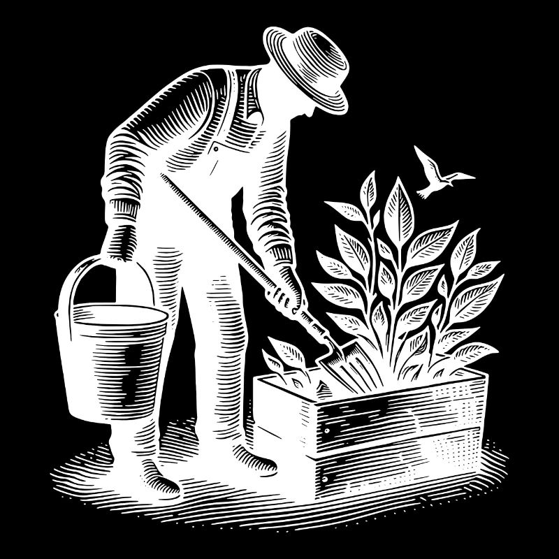 Hobby gardener doing gardening