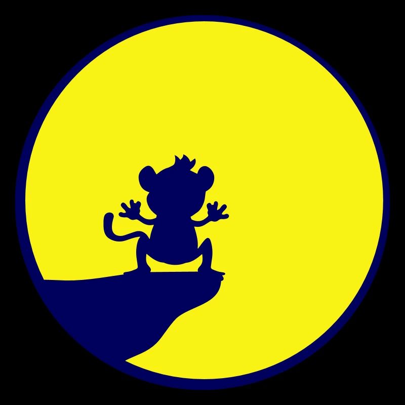 Werwolf Affe Silhouette Klippe Mond Sonne Nachts