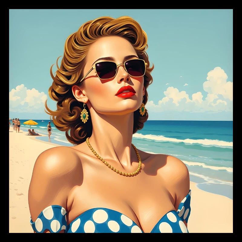 Le modèle sur la plage