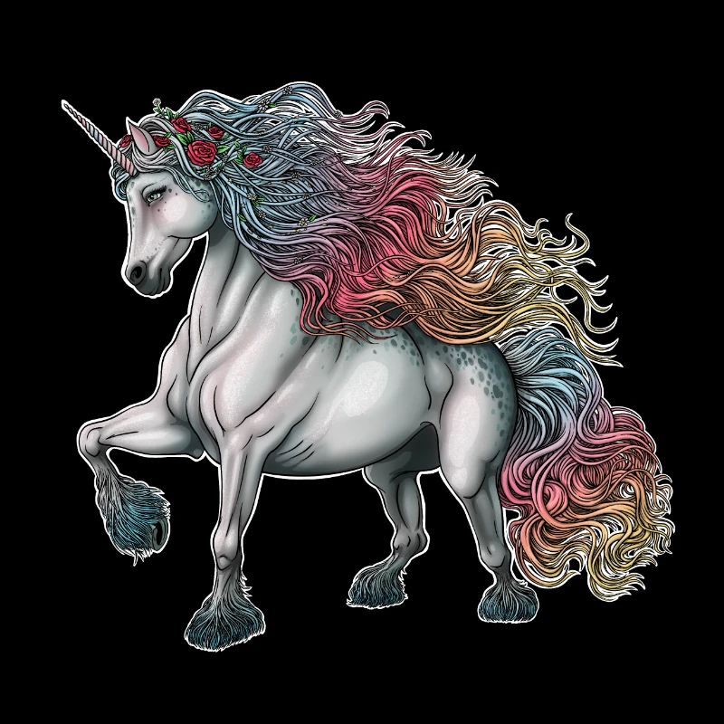 Einhorn mit Regenbogenhaar