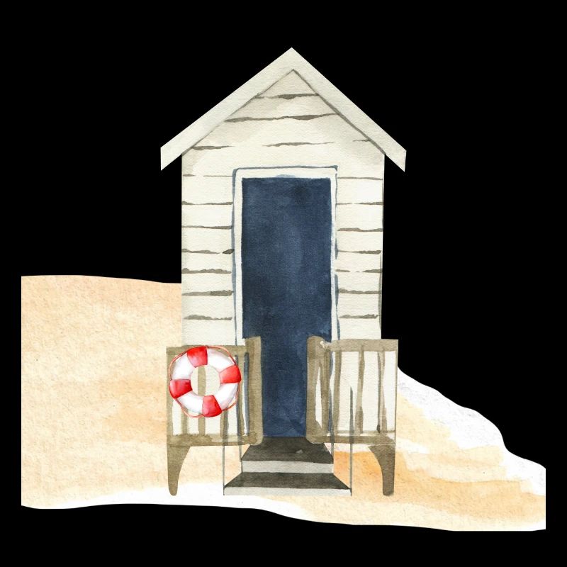 Striped Nautical Beach Hut Design