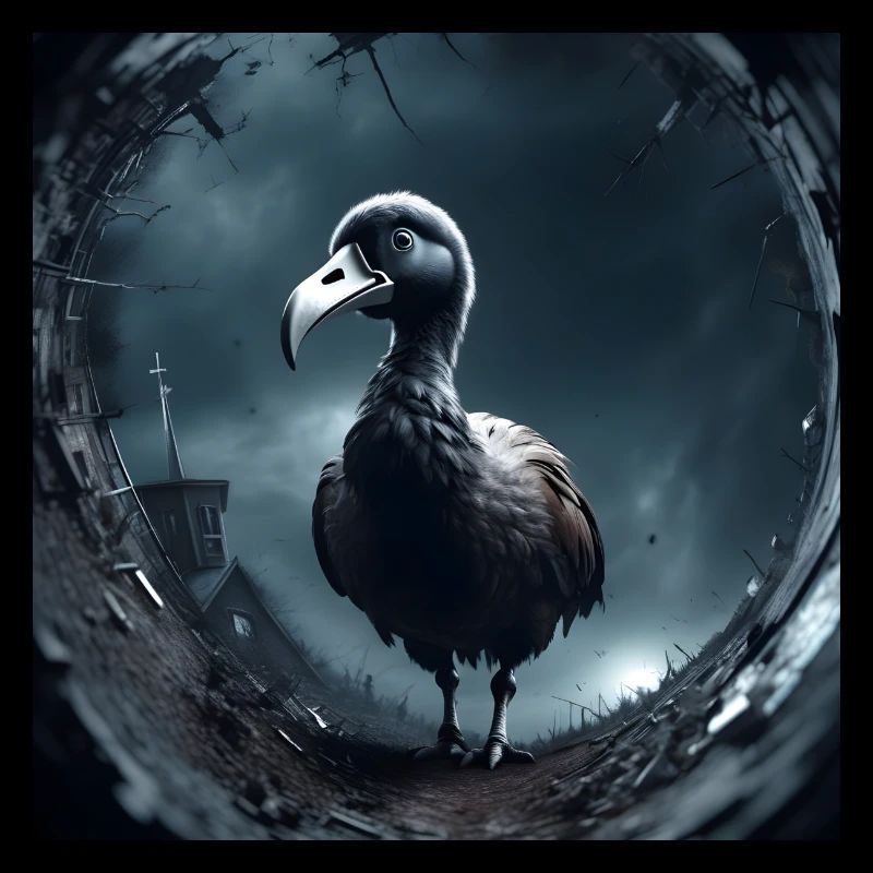Dodo surréaliste dans un brouillard mystique