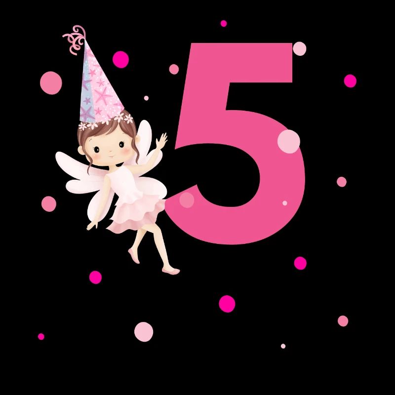 5e anniversaire fée rose