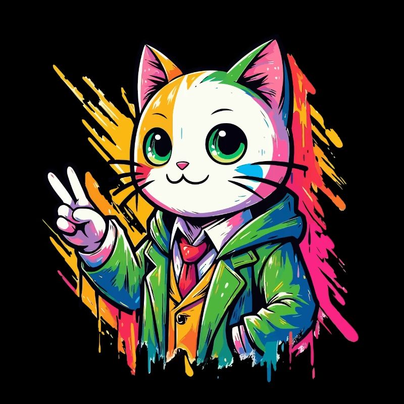 Chat Peace signe de paix