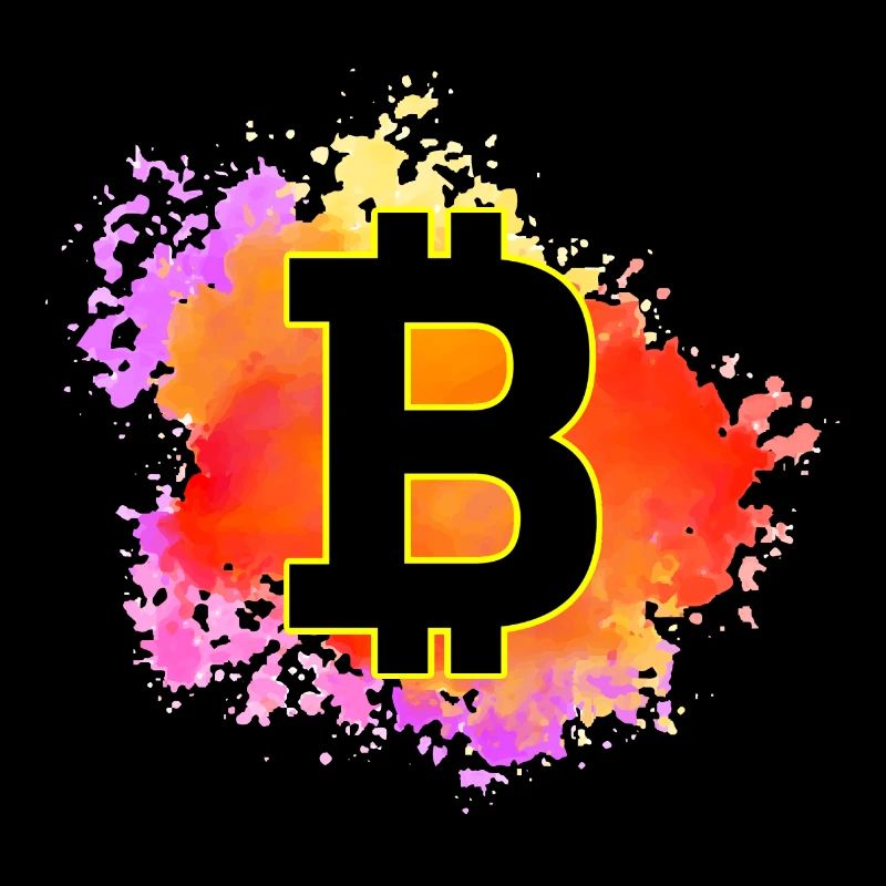 Design Bitcoin coloré - Crypto Splash Art