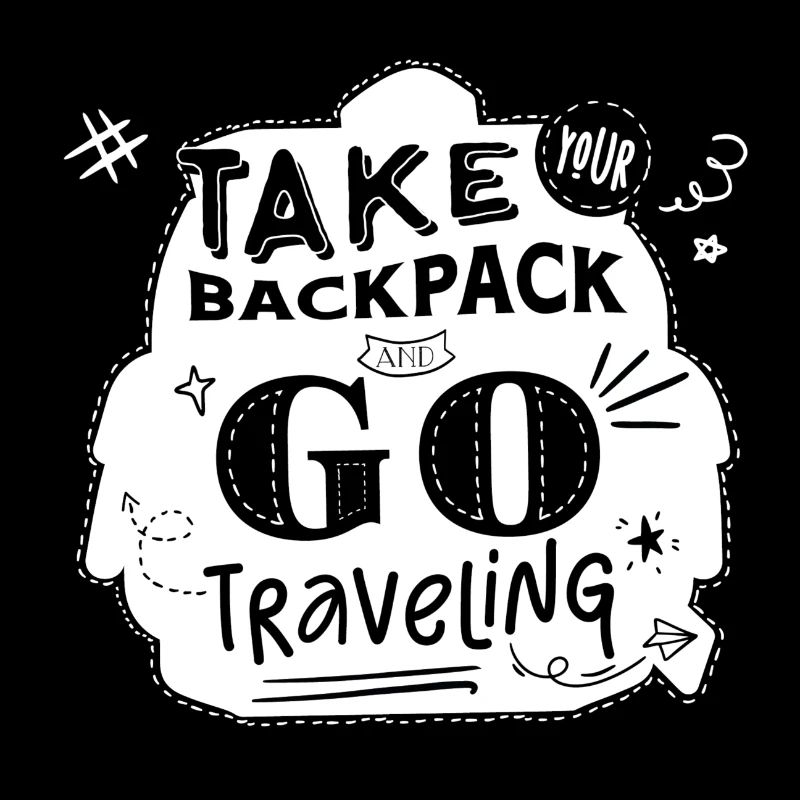 "Take your backpack and go traveling" blanc