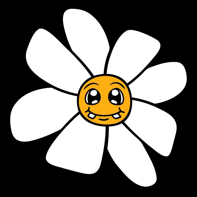 Petit drôle de fleur heureuse visage dessin animé