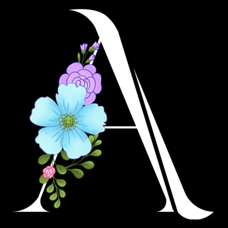 Eleganter Buchstabe 'A' mit Blumen