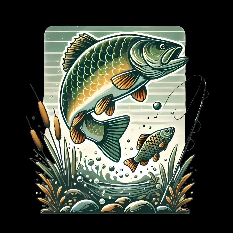 Graphique d’aventure de pêche vintage