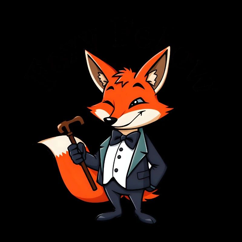 Renard espiègle en nœud papillon et costume