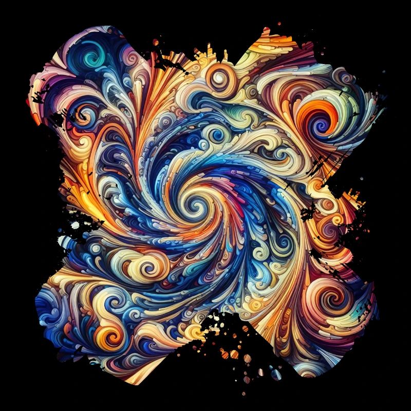 Tourbillon abstrait vibrant