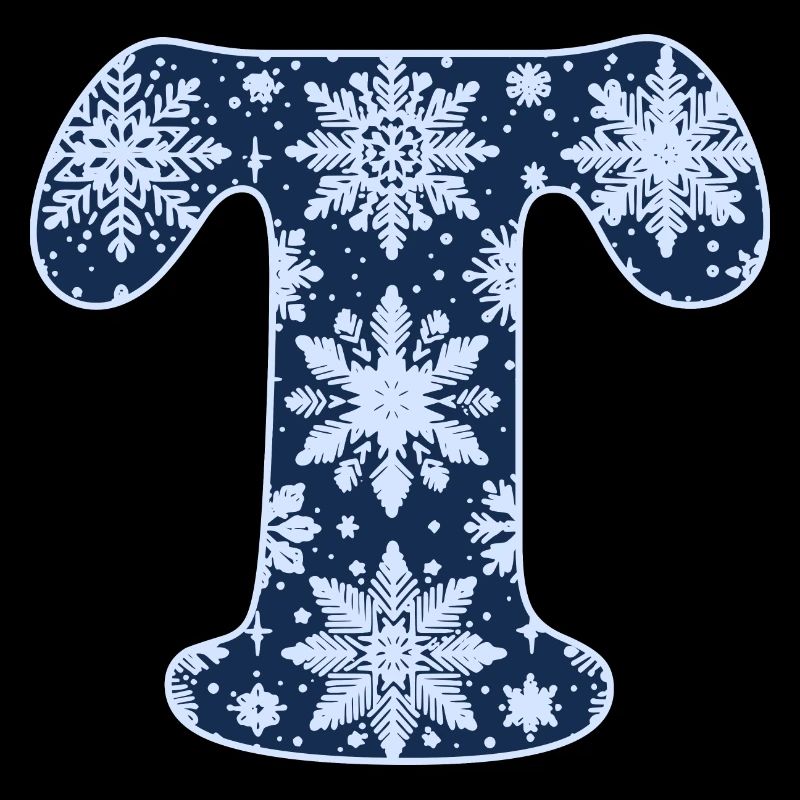 Buchstabe T Schneeflocken