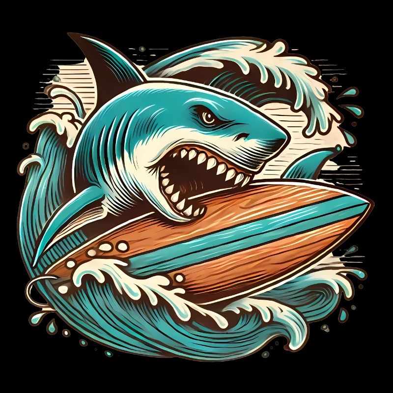 Aventure de surf de requin féroce