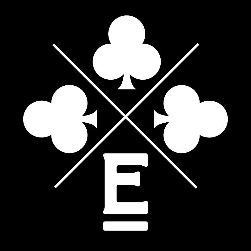 Lettre e trèfle porte bonheur