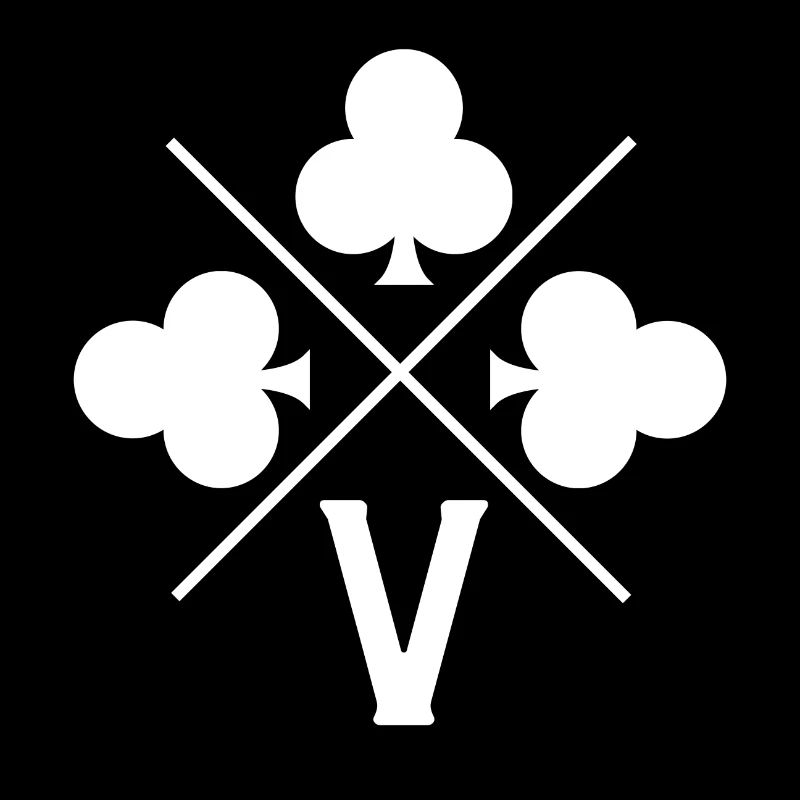Letter v lucky clover