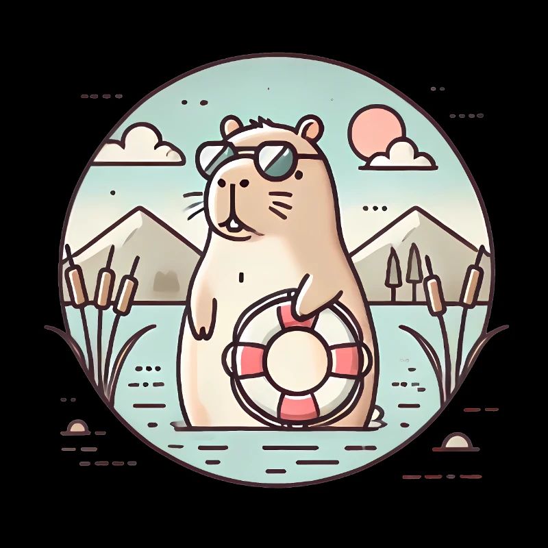 Chill Capybara Beach Vibes Design
