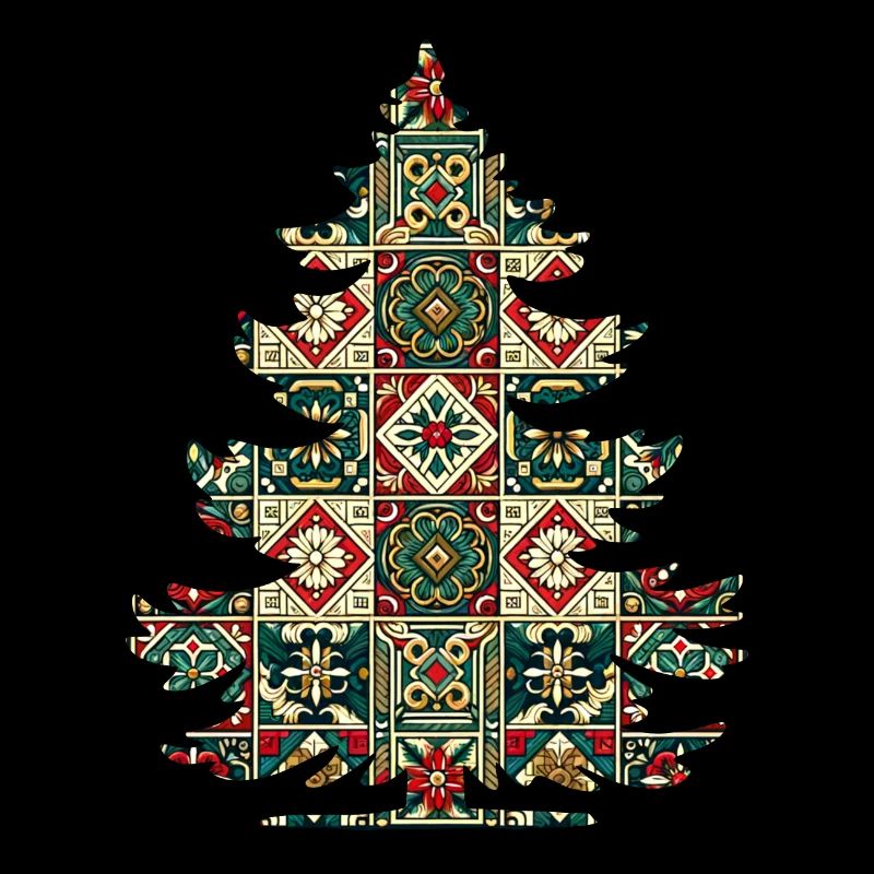 Christmas tree with Christmas colors, Christmas pattern