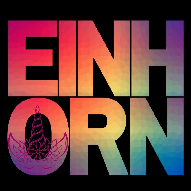 Einhorn in Regenbogenfarben