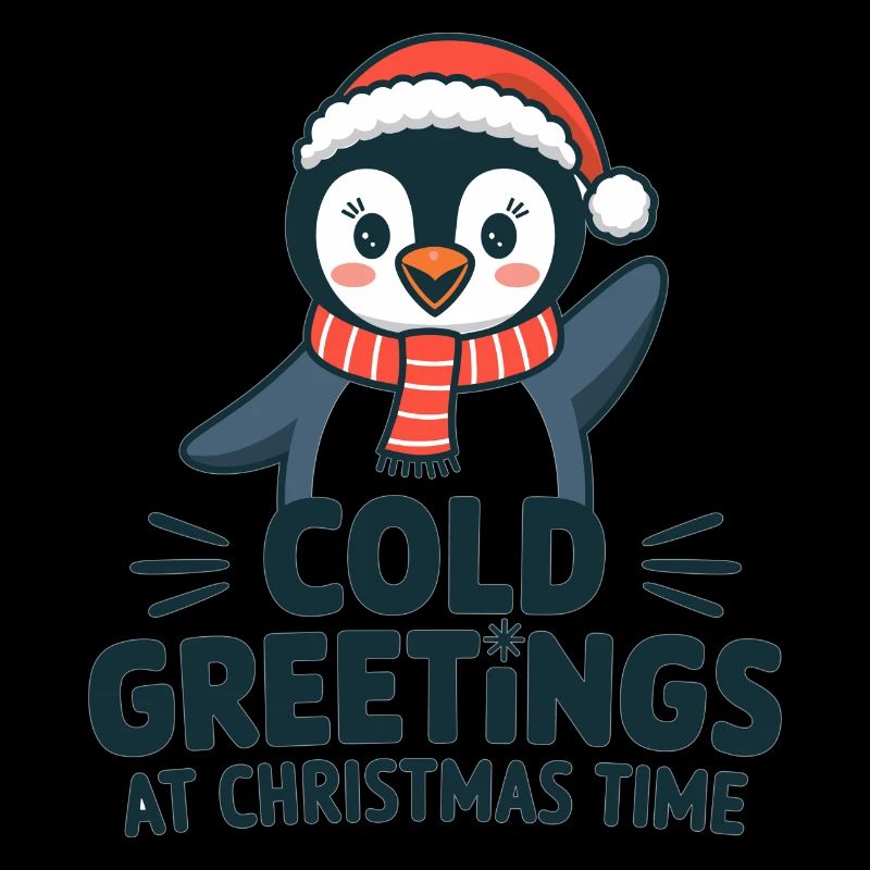 Cool greetings at Christmas time – Penguin