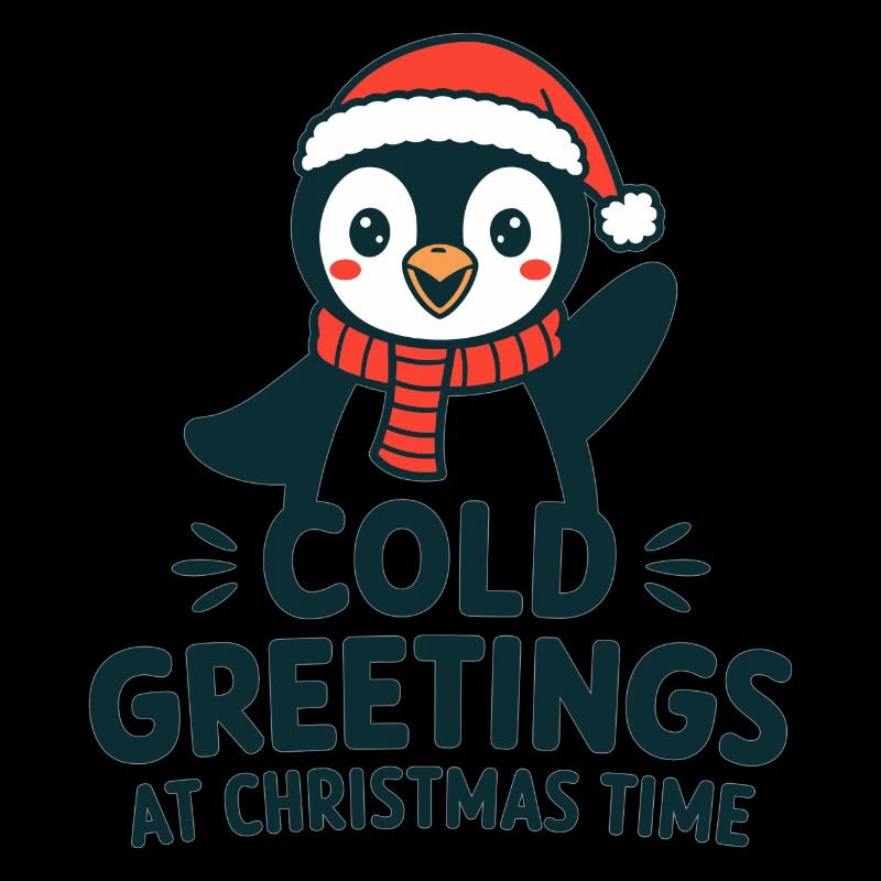 Cool greetings at Christmas time – Penguin