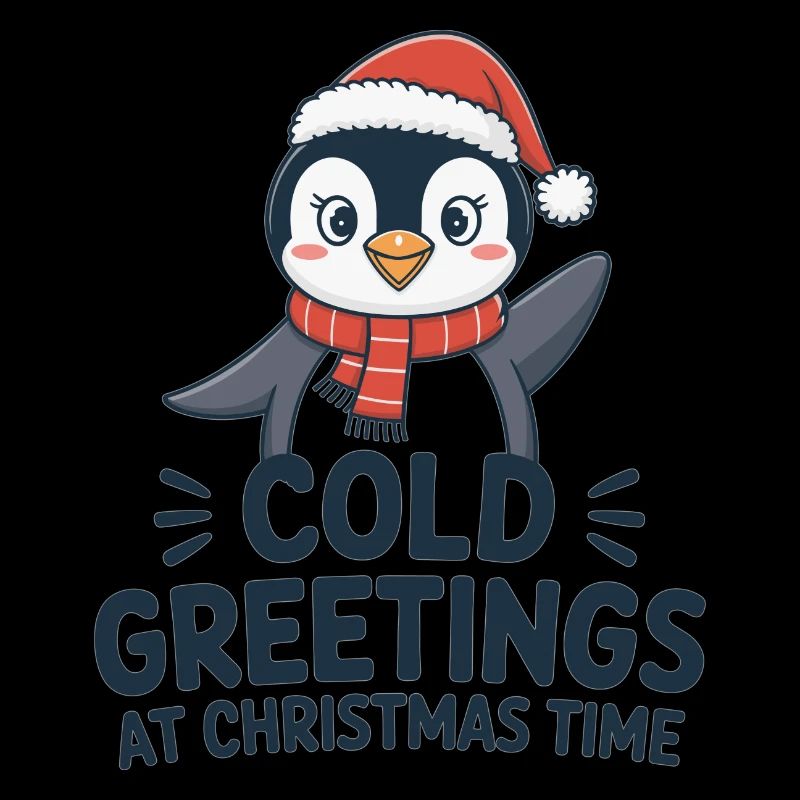 Salutations sympas au moment de Noël – Penguin