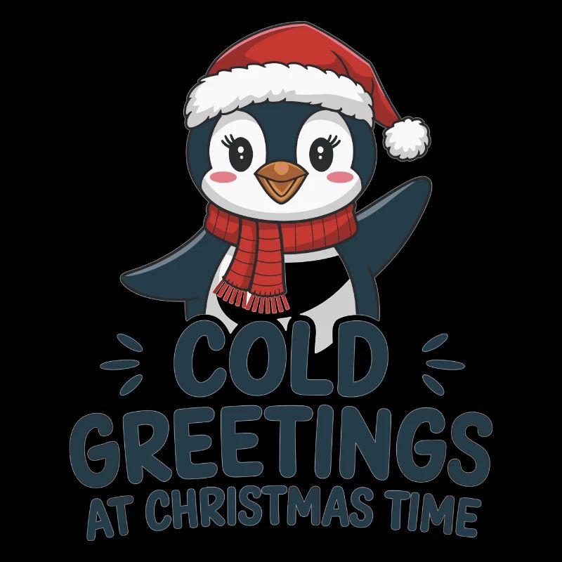 Cool greetings at Christmas time – Penguin