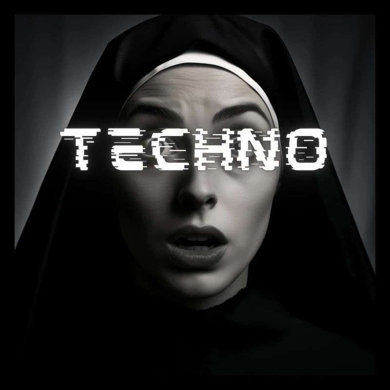 Surprised Techno Nun Design - Ready to Rave