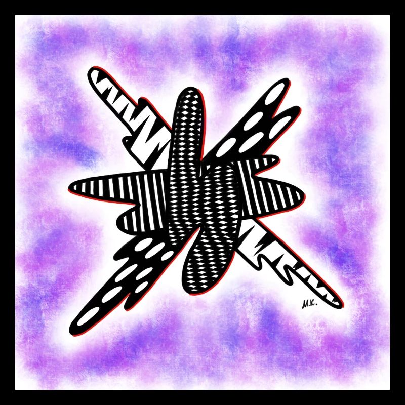 Creative patterned blob on violet