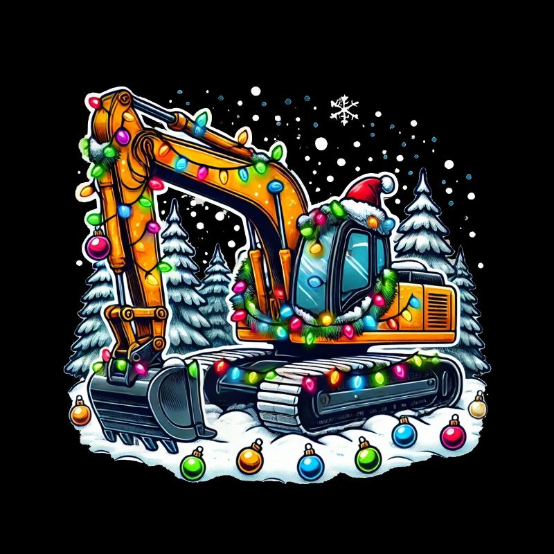 Baggerfahrer Bagger Baustelle Weihnachten