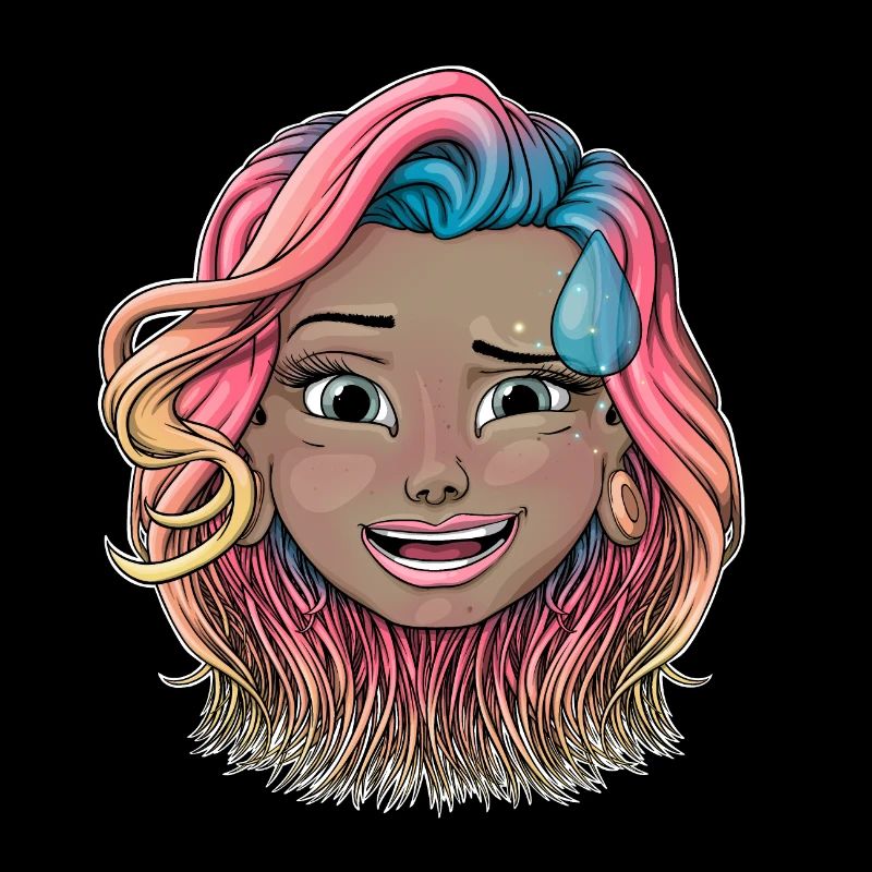 Reva Prisma Grinning Face with Sweat face