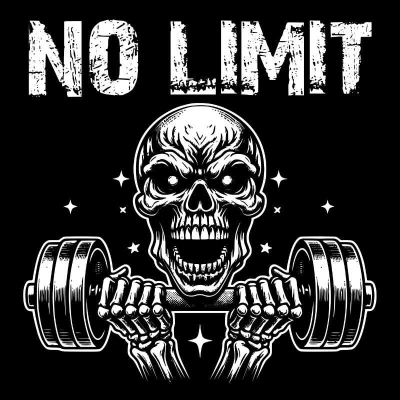 No Limit hartes Workout Skull mit Hantel