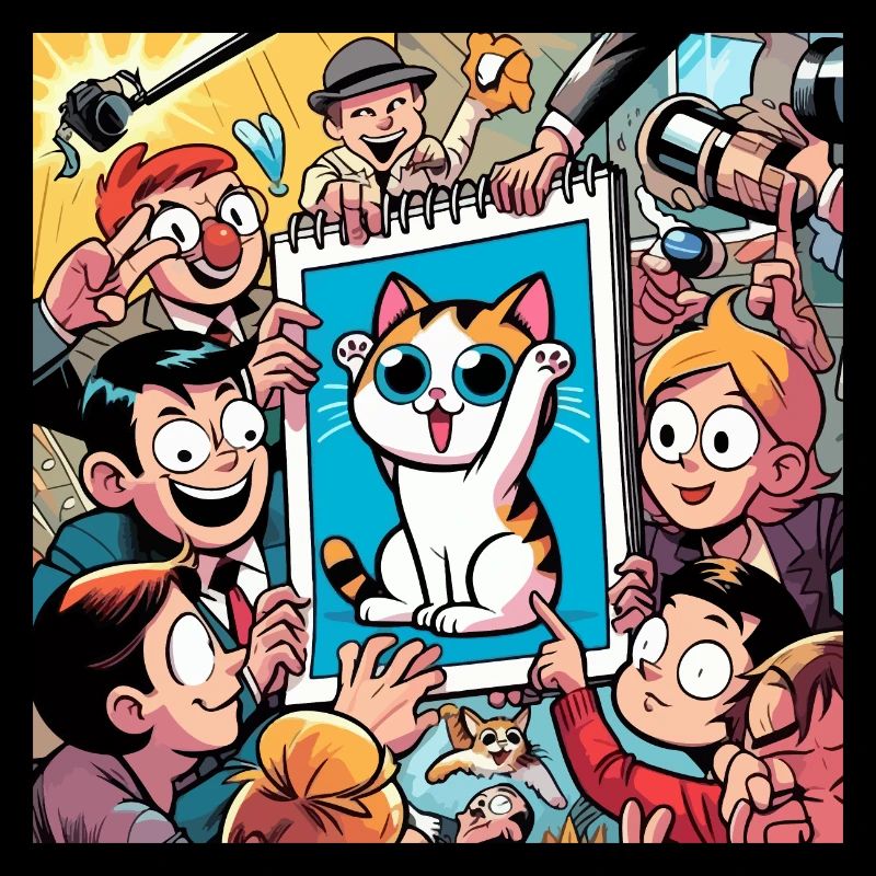 L’excitation autour du dessin du chat