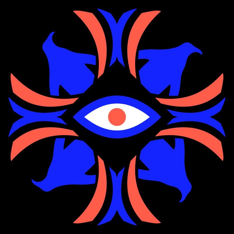 Pingouins abstrait oeil crête emblème bannière logo