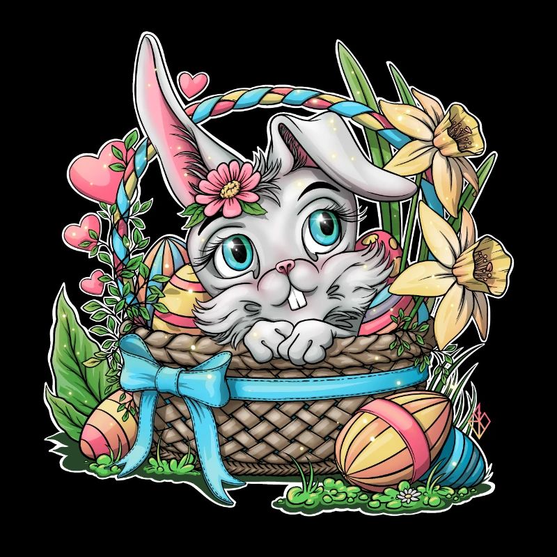 Lapin de Pâques dans un panier