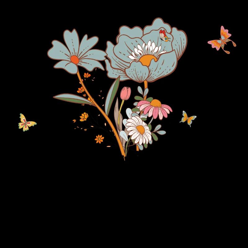 Astronaut mit Retro-Blumen - Geschenkidee