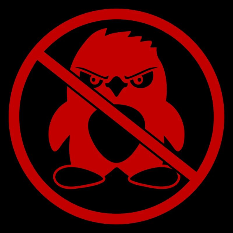 Pas de pingouin maléfique Zone interdite Avis de panneau