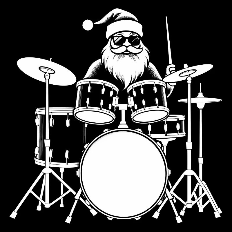 Santa Claus Schlagzeug-Set, Vintage Drummer