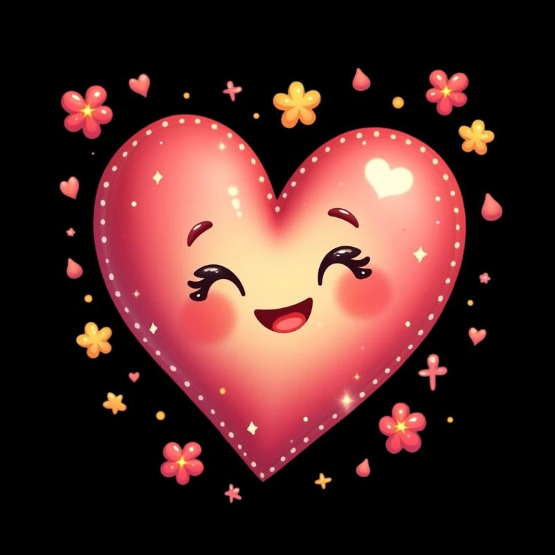 Design créatif de coeur - Fleur d’étoile Amour