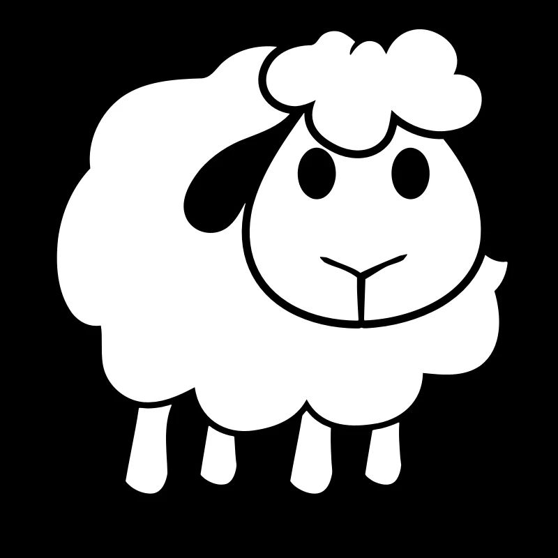 Schaf Baby Steht Süß Niedlich Lamm Kind Cool Comic