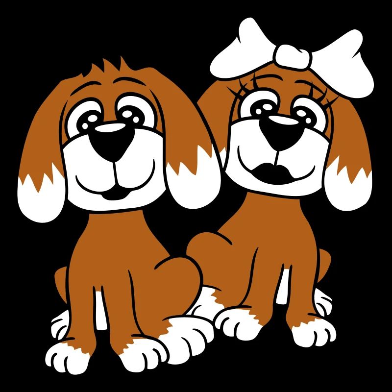 2 Équipe de chiens Deux amis Amour Couple Amoureux