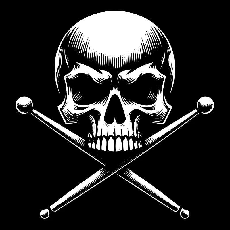 skull and crossed drumsticks